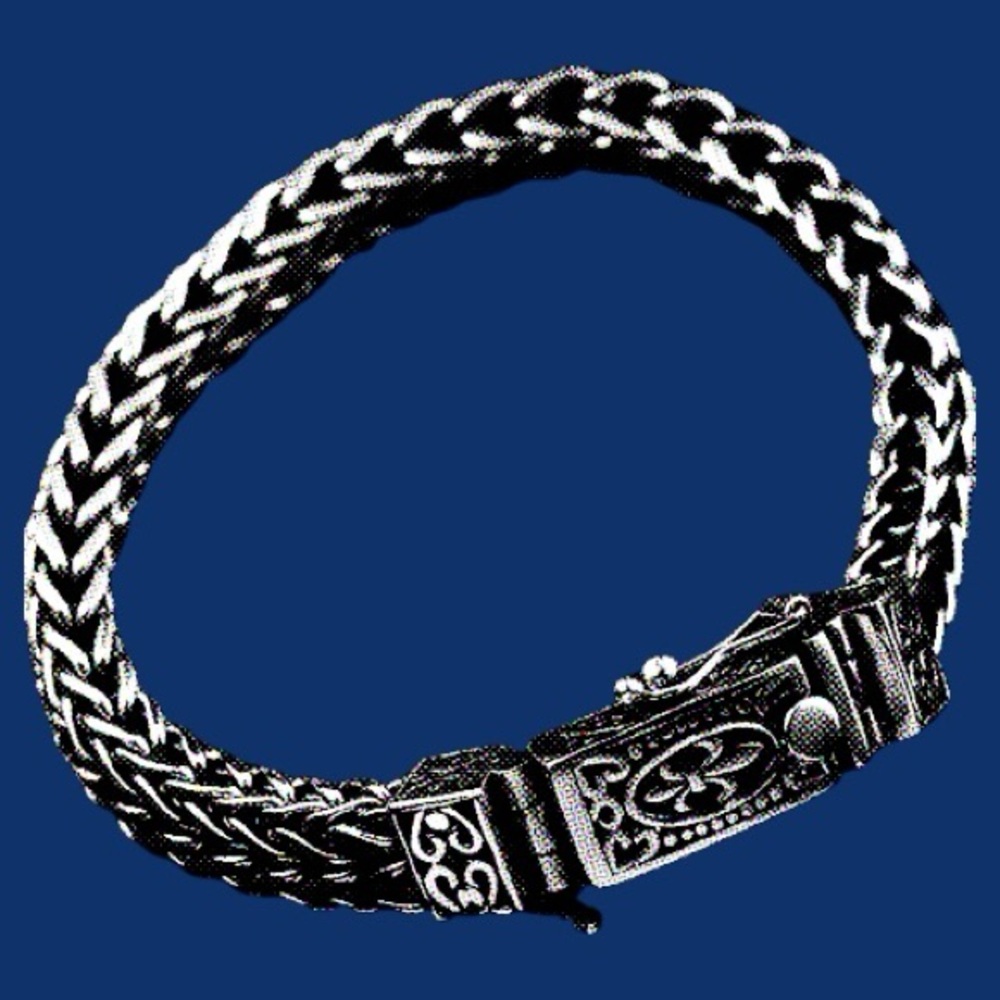 New Silver Chain Braclet with Cuff Design